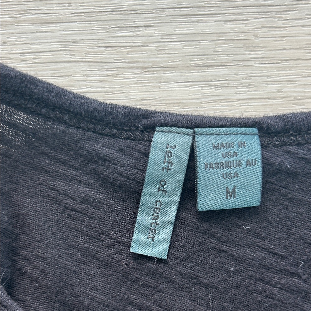 Anthropologie Women’s M Black Relaxed Fit Short Sleeve T-Shirt Casual Tee - Picture 3 of 4